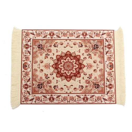 28X18cm Persian Style Mini Woven Rug Mouse Pad Carpet Mousemat With Fringe