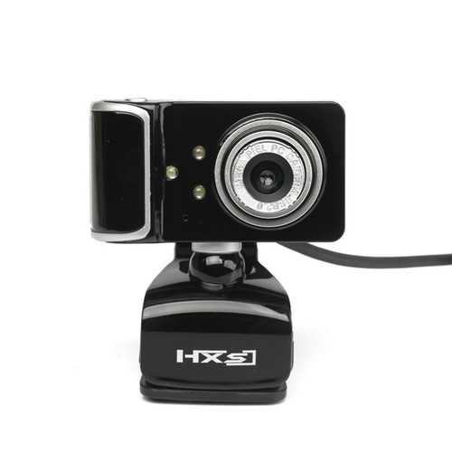 HXSJ S10 USB Wired 130W Pixels 3LED Night Vision Webcam With Mic PC Laptop