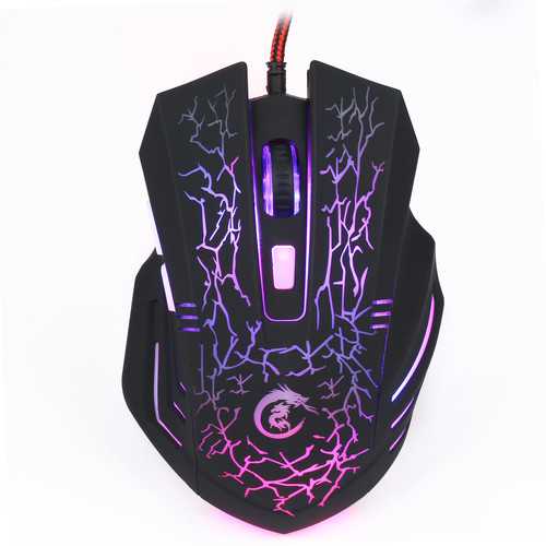 3200DPI 6 Buttons Optical Colorful Light USB Wired Gaming Mouse