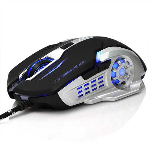 3200DPI Adjustable 6 Buttons Wired LED Optical Macro Programmable Gaming Mouse for PC Laptop