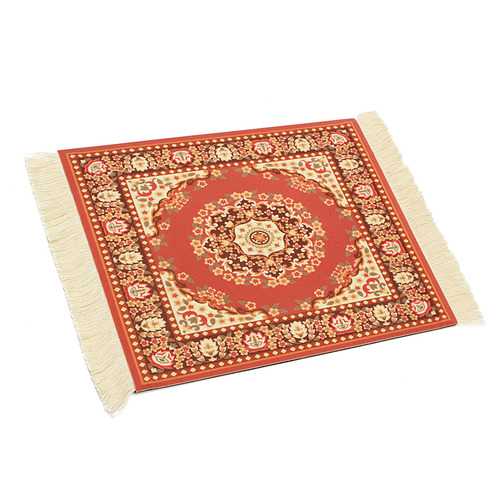 11''x7'' Persian Style Mini Woven Rug Mouse Pad Carpet Mouse Mat With Fringe