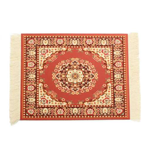 11''x7'' Persian Style Mini Woven Rug Mouse Pad Carpet Mouse Mat With Fringe
