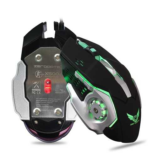 X500 3200DPI Adjustable 6 Button USB Wired LED Backlight Gaming Mouse for PC Computer Laptops