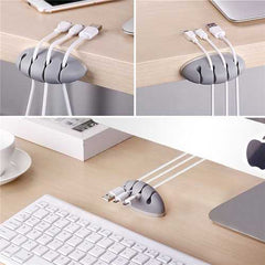 4 Cable Slots Jelly Durable Desktop Earphone Date Cable Holder Cord Management Cable Organizer