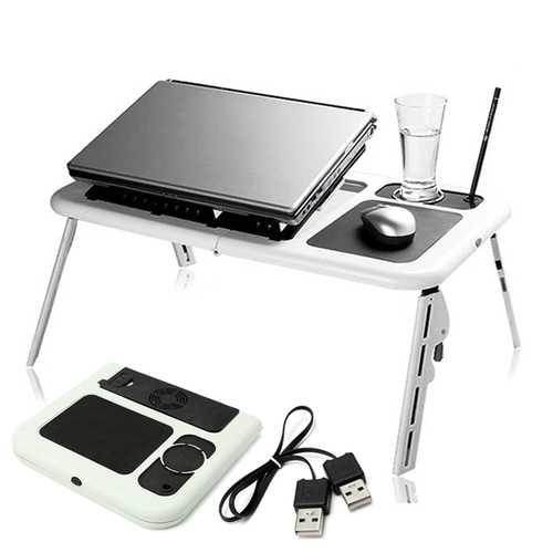 Portable & Adjustable Folding Laptop Table E-Table With Cooling Fans Stand