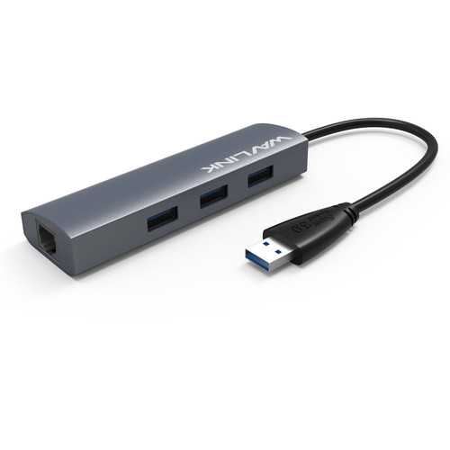 WAVLINK WL-UH3031G USB 3.0 to 3 USB 3.0 Ports RJ45 10/100/1000Mbps Ethernet for PC