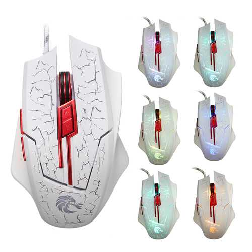 HXSJ H800 6Buttons 5500DPI Adjustable Multi-color Optical Gaming Mouse for PC