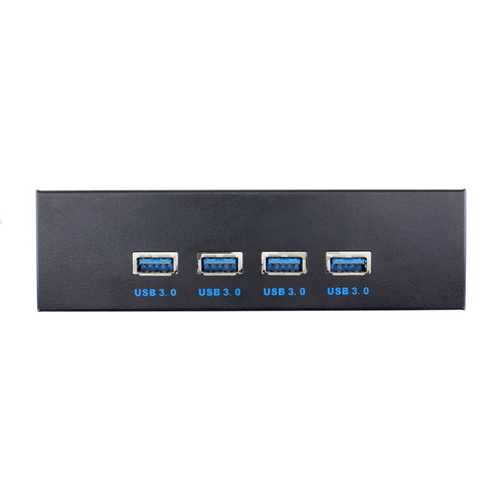 Ult Unite High Speed 4 USB3.0 Ports Hub Optical Drive Bay Front Panel for Desktop PC Case