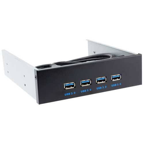 Ult Unite High Speed 4 USB3.0 Ports Hub Optical Drive Bay Front Panel for Desktop PC Case