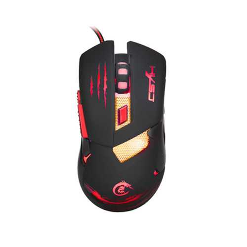 HXSJ H400 3200 DPI 6 Button USB Wired LED Variable Light Gaming Mouse