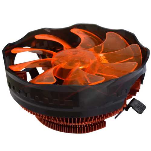 Pccooler E121M 4 Pin 12cm Orange LED CPU Cooler Cooling Fan For Intel LGA775 LGA115X AMD AM2 AM3