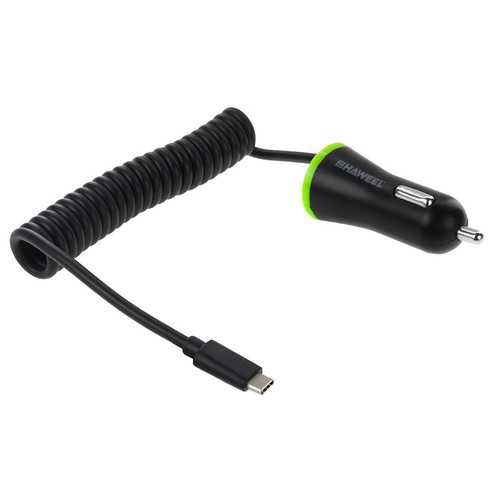 HAWEEL 2.1A USB Type C Flexible Spring Car Charger Cable for Samsung S8 Xiaomi 6 Letv