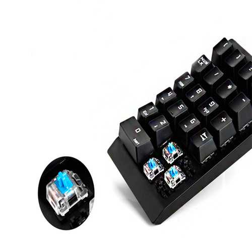 Seenda 22 Key USB Wired Mini Mechanical Numeric Keypad Keyboard Blue Switch For PC Computer Laptop