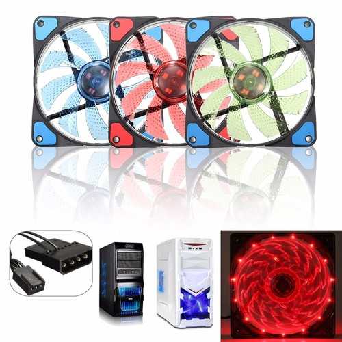 3/4-Pin 120mm 180mA 2100RPM PC Computer Case CPU Cooler Cooling Fan with LED Light