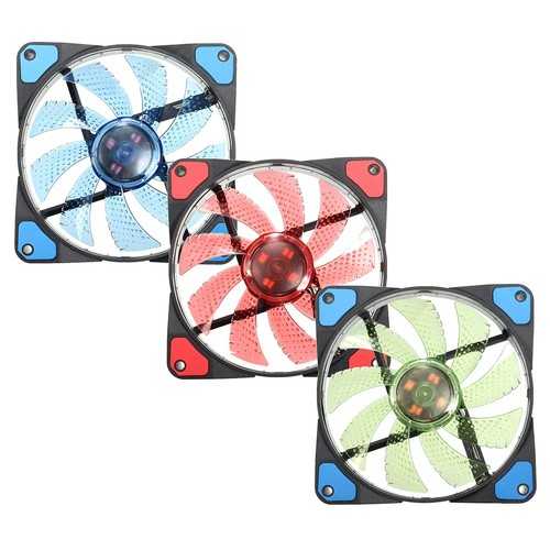 3/4-Pin 120mm 180mA 2100RPM PC Computer Case CPU Cooler Cooling Fan with LED Light