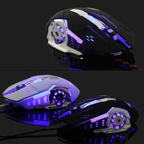 Free Wolf 4000DPI 6 Button LED Optical Gaming Mouse Mechanical Macro Programmable for PC Laptop