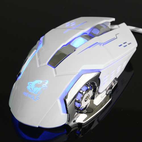 Free Wolf 4000DPI 6 Button LED Optical Gaming Mouse Mechanical Macro Programmable for PC Laptop