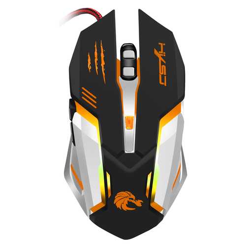 HXSJ 5000DPI 6 Buttons 7 Color Effect Optical Gaming Mouse Adjustable DPI for PC Desktop