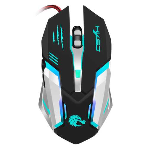 HXSJ 5000DPI 6 Buttons 7 Color Effect Optical Gaming Mouse Adjustable DPI for PC Desktop