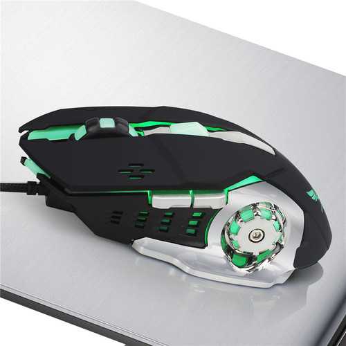 Zerodate X500DU 4 LED Light Effect 3200 DPI Adjustable Mechanical Macros Define Gaming Mouse for PC