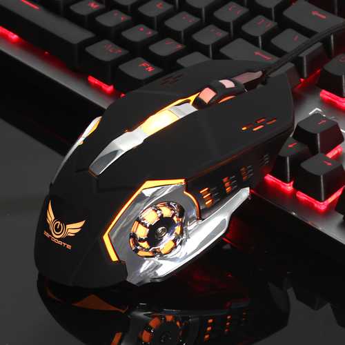 Zerodate X500DU 4 LED Light Effect 3200 DPI Adjustable Mechanical Macros Define Gaming Mouse for PC