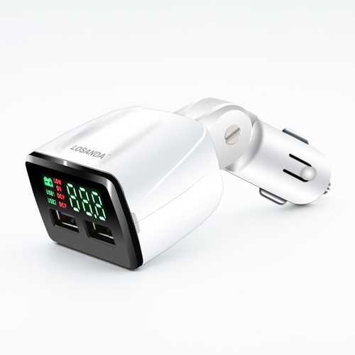 Losanda 2.5A 2 Ports USB Car Charger With Voltage Monitor LED Display For iPhone7 Samsung S8 Xiaomi6