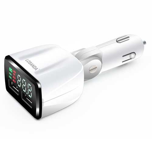 Losanda 2.5A 2 Ports USB Car Charger With Voltage Monitor LED Display For iPhone7 Samsung S8 Xiaomi6