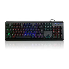 104Keys Blue Switch 7Colors RGB LED Backlight Waterproof USB Ergonomic Mechanical Gaming Keyboard