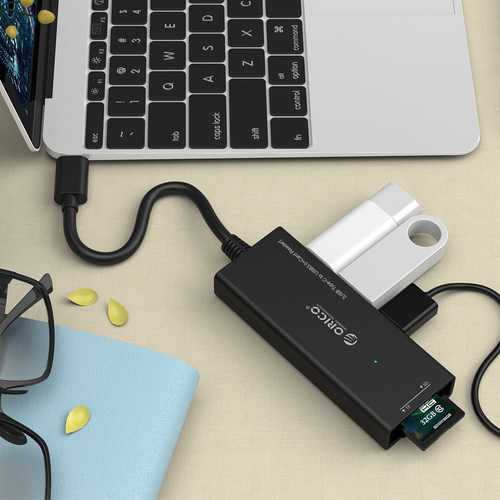 ORICO CH3SF-BK High Speed Type-C to 3 USB 3.0 Ports Hub SD TF Card Reader