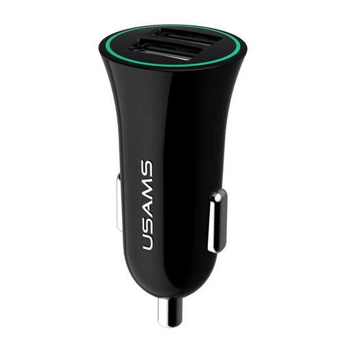 USAMS US-CC013 2.1A 2 USB Ports Small Horn Type Car Charger For iphone7/7Plus Samsung S8 Xiaomi 6