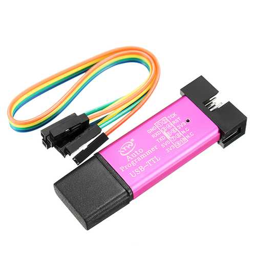 5pcs 5V 3.3V SCM Burning Programmer Automatic STC Download Cable USB To TTL USB To Serial Port Baud Rate 115200 500MA Self-Recovery Fuse CH340 + SCM Control Core STCISP Fully Isolated
