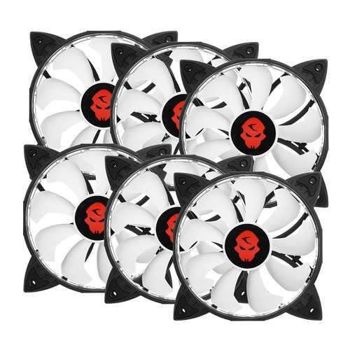 Coolmoon 6PCS 120mm RGB Adjustable LED Cooling Fan with Controller Remote For Computer