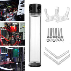 G1/4 T 50mm x 240mm Reservoir Helix Suspension Water Liquid Cooling Tank