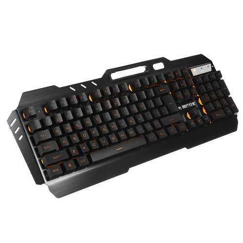 USB Wired Yellow LED Backlight Mechanical Handfeel Gaming Keyboard and Mouse Combo