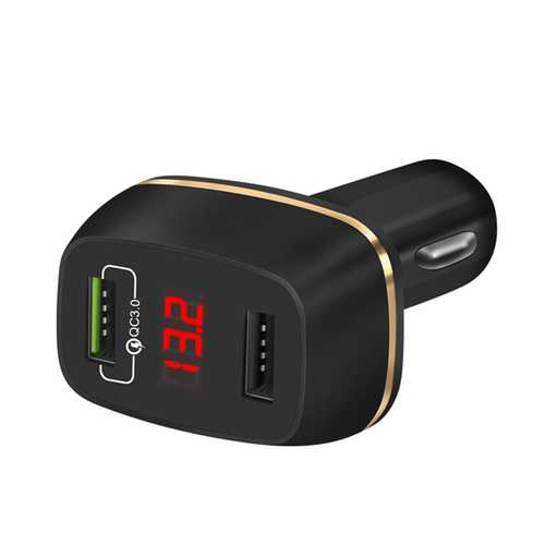 Dual USB 3A QC3.0 Fast Car Charger With LED Display For iPhone X 8 Oneplus 5 Xiaomi Mi6 Redmi Note4