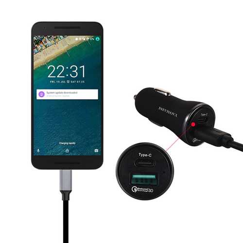 YAOMAISI USB Type C Fast Car Charger With QC3.0 For iPhone X 8Plus OnePlus 5 Xiaomi Mi6 Mix 2 Note8
