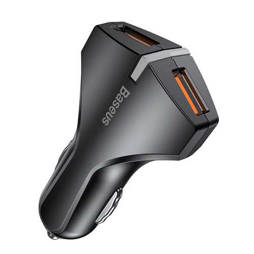 Baseus QC3.0 3A Dual USB Fast Car Charger With LED Indicator For iPhone X 8Plus Oneplus 5 Tablet