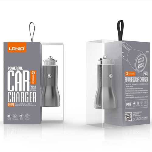 LDNIO C-407Q 36W 3A 2Ports QC3.0 Fast Charging Car Charger For iphone X 8/8Plus Samsung S8 Xiaomi 6