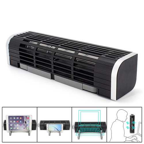 2-In-One USB Leafless Turbo Radiator Laptop Tablet Cooling Fan Cooler Office Ventilator