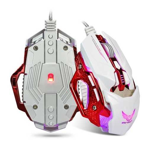 Zerodate Backlit Gaming Mouse Ajustable 4000DPI 8 Button Optical Macro Programming for Gaming LOL
