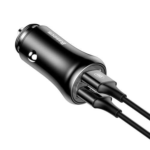 Baseus QC3.0 5V 2.4A Dual USB Ports Quick Charge Car Charger for Samsung S8 Xiaomi 6 iPhone 8 X