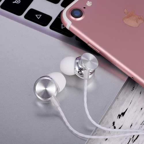 JIEX X300 3.5mm Wire-Control In-Ear Deep Bass Metal Earphone with Microphone