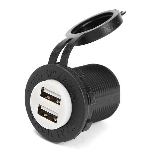 DC12-24V Waterproof Car Charger Adapter DUal USB Port 5V 4.2A W/ Indicator Light Charger For iphone