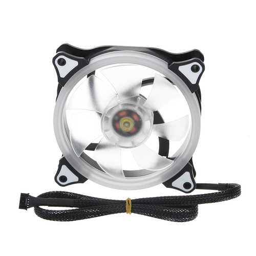 3PCS DC 12V RGB LED Adjustable Cooling Fan With Remote Controller For PC Cooling