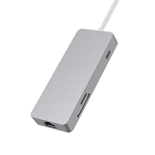 7In 1 Type c Hub To High Definition Multimedia Interface USB3.0 Network Port SD TF Adapter Converter