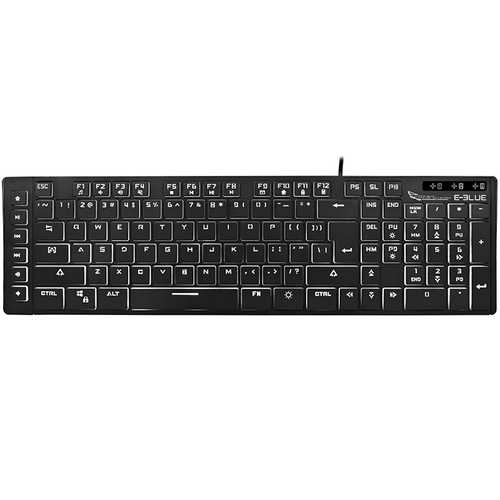 E-3LUE K761 109 Key Ultra-thin USB Wired Backlit Keyboard for Office Use