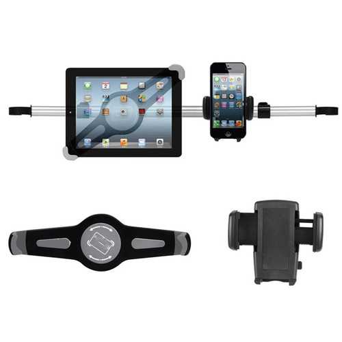 Universal Aluminum Alloy Car Headrest Holder For Phones And 7''-10.5'' Tablets