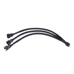 4 Pin PWM Fan Cable 1 to 3 Ways Splitter Cord Black Sleeved Extension Cable Connector for CPU PC Fan