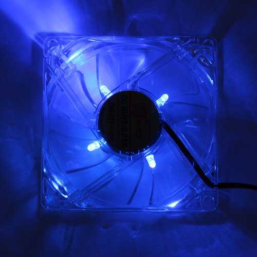 12V 80mm 4 Pin Blue LED Light Neon PC Computer Case Cooling Fan