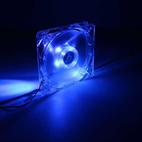 DC 12V 4Pin 120mm 4 RGB Neon Blue LED Light PC Computer Case Cooling Fan Cooler Heatsink